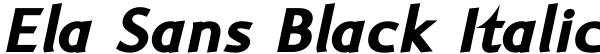 Ela Sans Black Italic Font