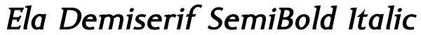 Ela Demiserif SemiBold Italic Font