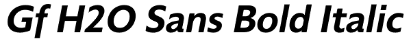 Gf H2O Sans Bold Italic Font