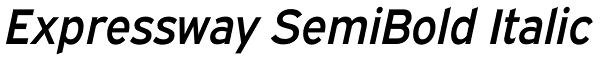 Expressway SemiBold Italic Font