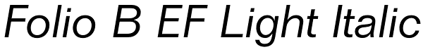 Folio B EF Light Italic Font