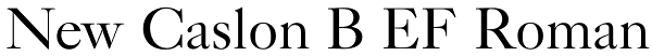New Caslon B EF Roman Font