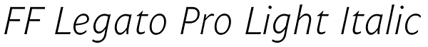 FF Legato Pro Light Italic Font