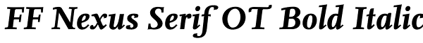 FF Nexus Serif OT Bold Italic Font