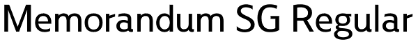 Memorandum SG Regular Font