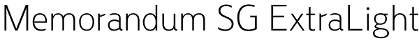 Memorandum SG ExtraLight Font