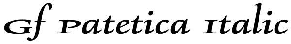 Gf Patetica Italic Font