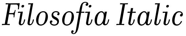 Filosofia Italic Font