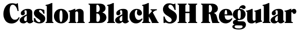 Caslon Black SH Regular Font