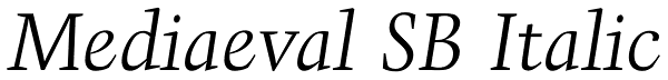 Mediaeval SB Italic Font