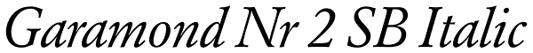 Garamond Nr 2 SB Italic Font