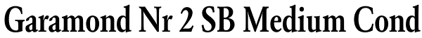 Garamond Nr 2 SB Medium Cond Font
