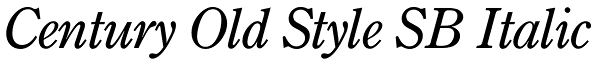 Century Old Style SB Italic Font