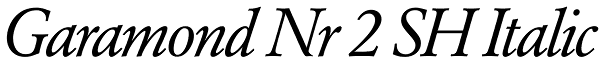 Garamond Nr 2 SH Italic Font