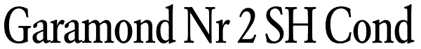 Garamond Nr 2 SH Cond Font