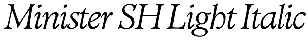 Minister SH Light Italic Font