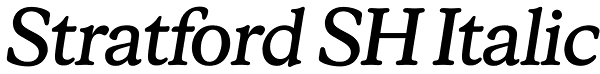 Stratford SH Italic Font