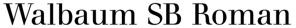 Walbaum SB Roman Font