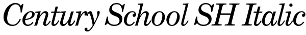 Century School SH Italic Font