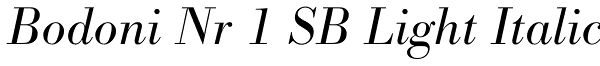 Bodoni Nr 1 SB Light Italic Font