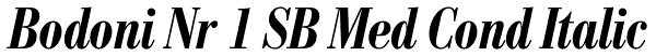 Bodoni Nr 1 SB Med Cond Italic Font