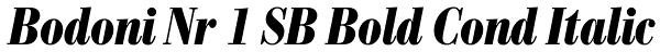 Bodoni Nr 1 SB Bold Cond Italic Font