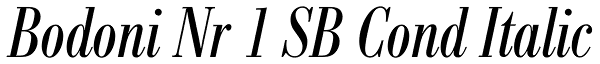 Bodoni Nr 1 SB Cond Italic Font