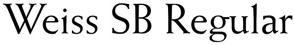 Weiss SB Regular Font