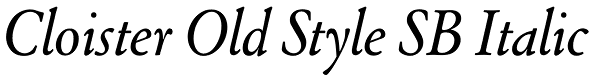 Cloister Old Style SB Italic Font