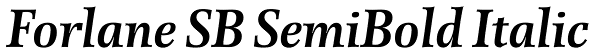 Forlane SB SemiBold Italic Font