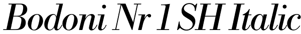 Bodoni Nr 1 SH Italic Font