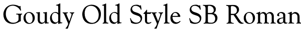 Goudy Old Style SB Roman Font