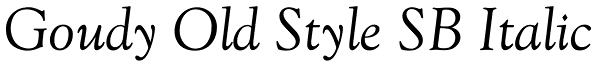 Goudy Old Style SB Italic Font