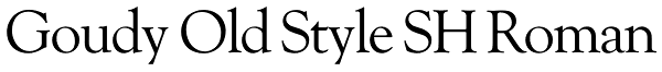 Goudy Old Style SH Roman Font