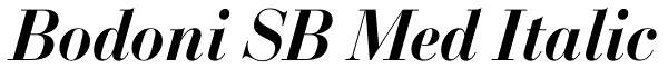 Bodoni SB Med Italic Font