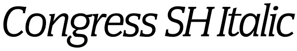 Congress SH Italic Font