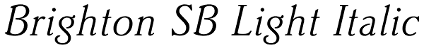 Brighton SB Light Italic Font