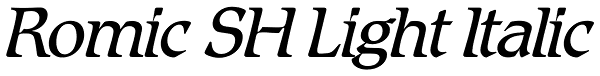 Romic SH Light Italic Font