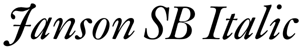 Janson SB Italic Font