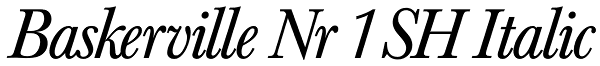 Baskerville Nr 1 SH Italic Font