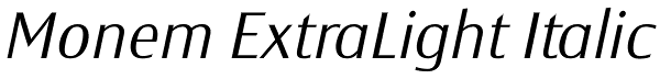 Monem ExtraLight Italic Font