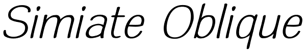 Simiate Oblique Font