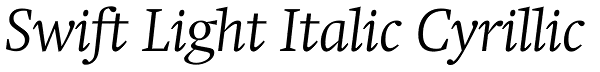 Swift Light Italic Cyrillic Font