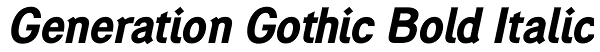 Generation Gothic Bold Italic Font