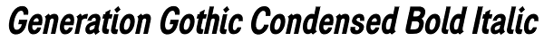 Generation Gothic Condensed Bold Italic Font