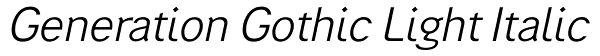 Generation Gothic Light Italic Font