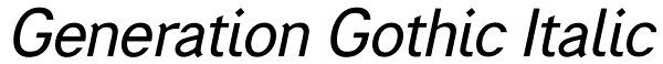 Generation Gothic Italic Font