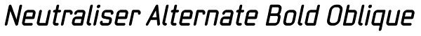 Neutraliser Alternate Bold Oblique Font