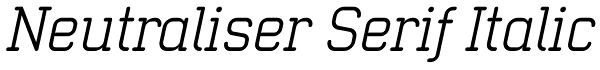 Neutraliser Serif Italic Font