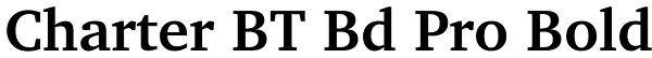 Charter BT Bd Pro Bold Font